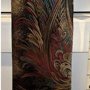 Klein Grand Rapids Mens Silk Tie Vintage Paisley Feather Gold Olive Green USA